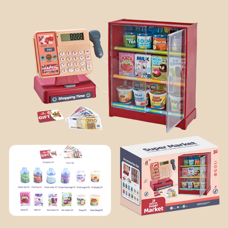 Kids Cash Register Toy Set Super Market