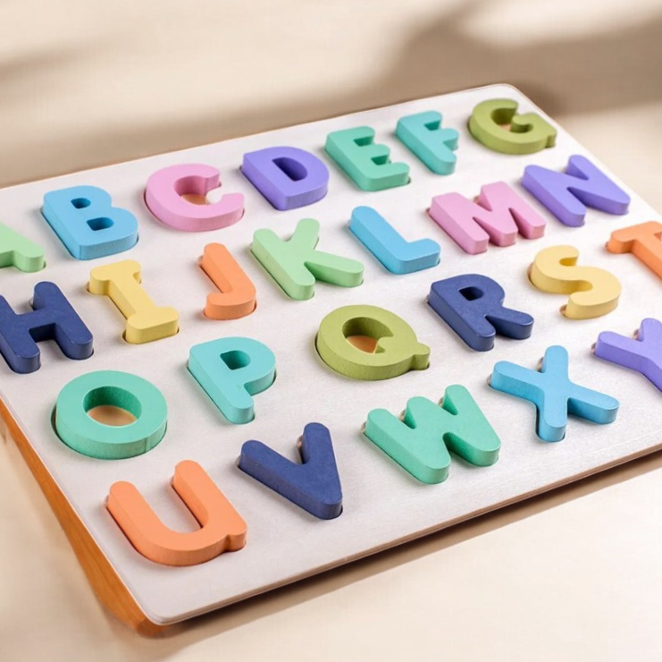 Wooden Numbers, Letters & Shapes Puzzle Board Featured Image