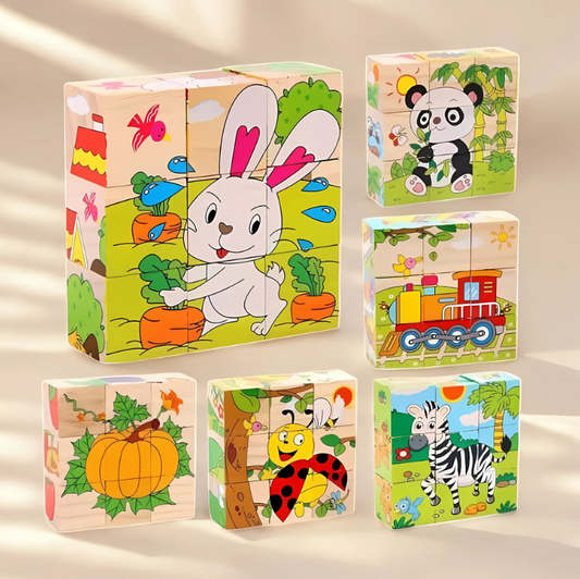 Montessori-Inspired Wooden Six-Sided Cube Puzzle Featured Image