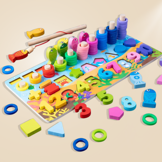 Montessori-Inspired Wooden Alphabet, Shape & Numbers Puzzle Board variant