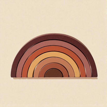 Wooden Rainbow Stacking Blocks Shades of Brown