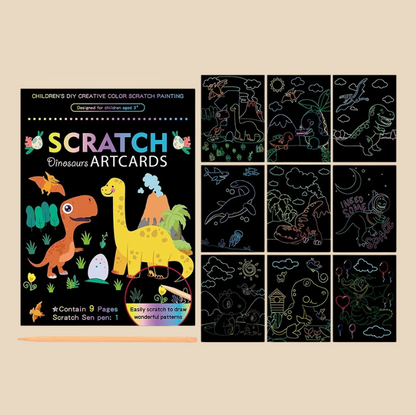 Magic Rainbow Scratch Art Kit for Kids Dinosaur