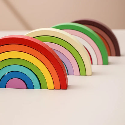 Wooden Rainbow Stacking Blocks Variants