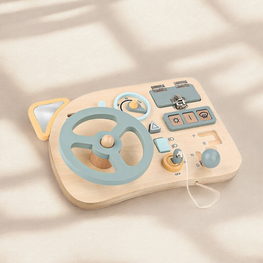 Montessori-Inspired Wooden Steering Wheel Busy Board Looks and Feel
