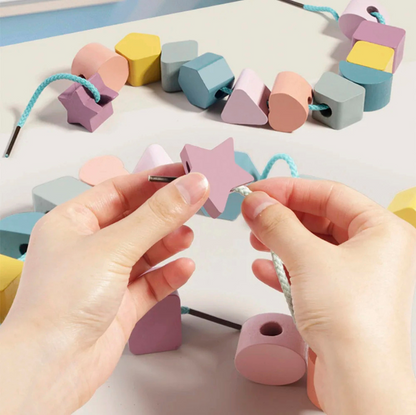 Montessori-Inspired Wooden Shape & Colour Matching Puzzle Toy for Kids Close Up