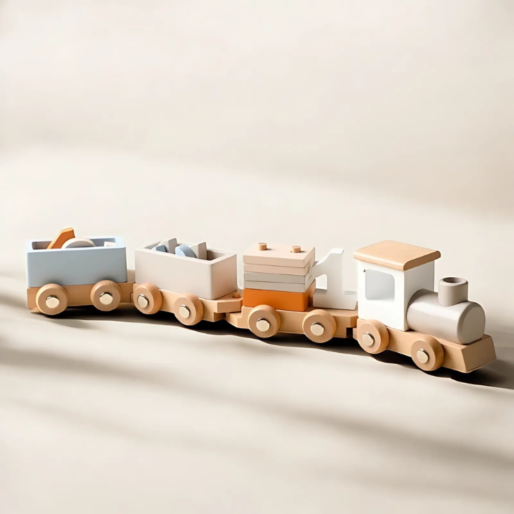 Montessori-Inspired Wooden Train Toy Featured Image