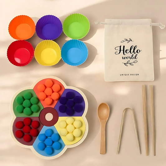 Montessori-Inspired Wooden Rainbow Colour Sorting Toy Featured Image
