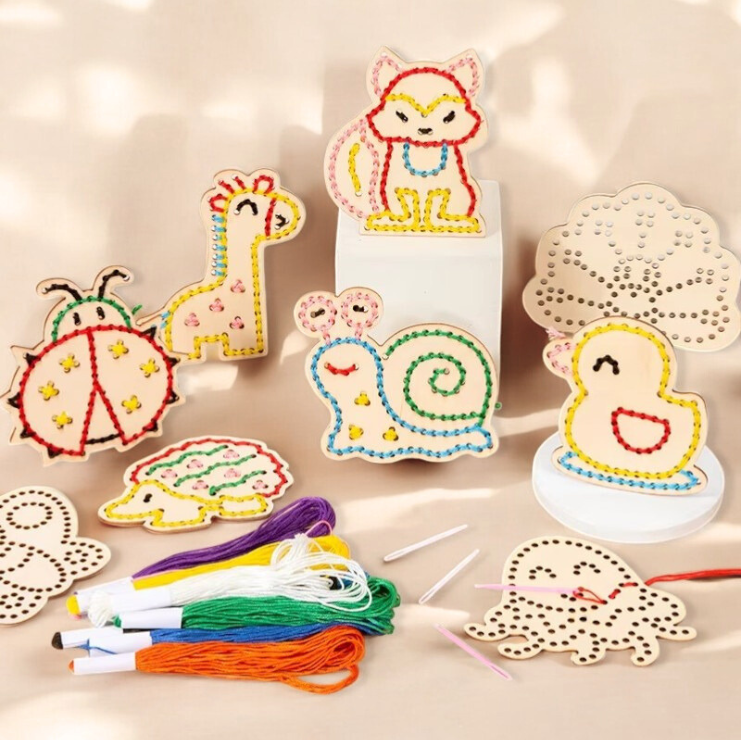 Montessori-Inspired Wooden Lacing Toy for Fine Motor Skill Activity Featured Image