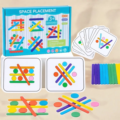 Montessori Wooden Rainbow Sticks Puzzle Logic Game Featured Image
