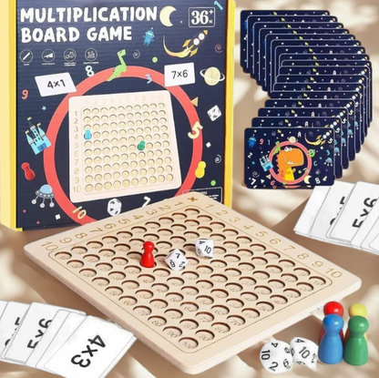 Montessori-Inspired Wooden Multiplication Board Game Package