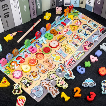 Montessori-Inspired Wooden Alphabet, Shape & Numbers Puzzle Board variant