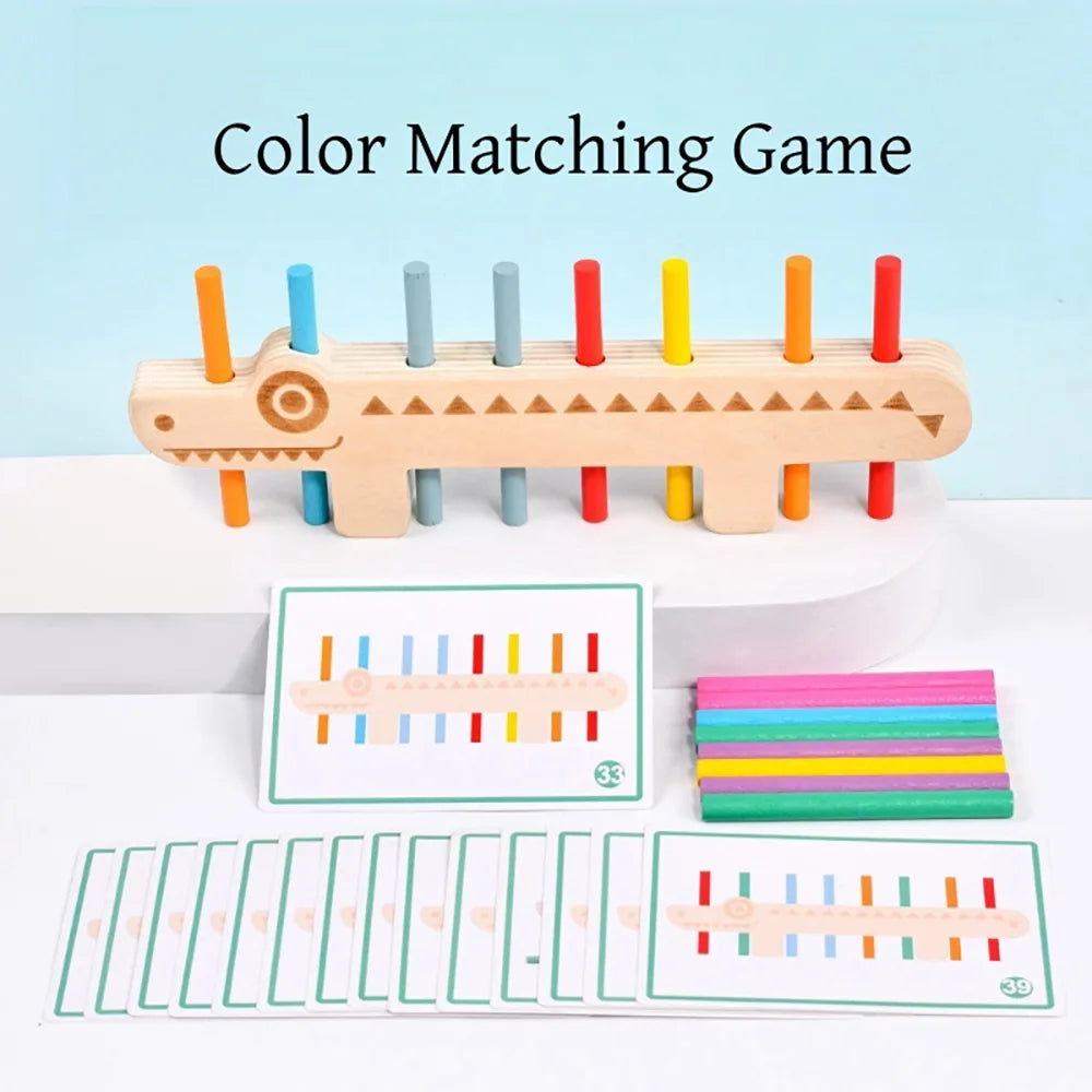 Montessori-Inspired Wooden Colour Matching Game Pieces