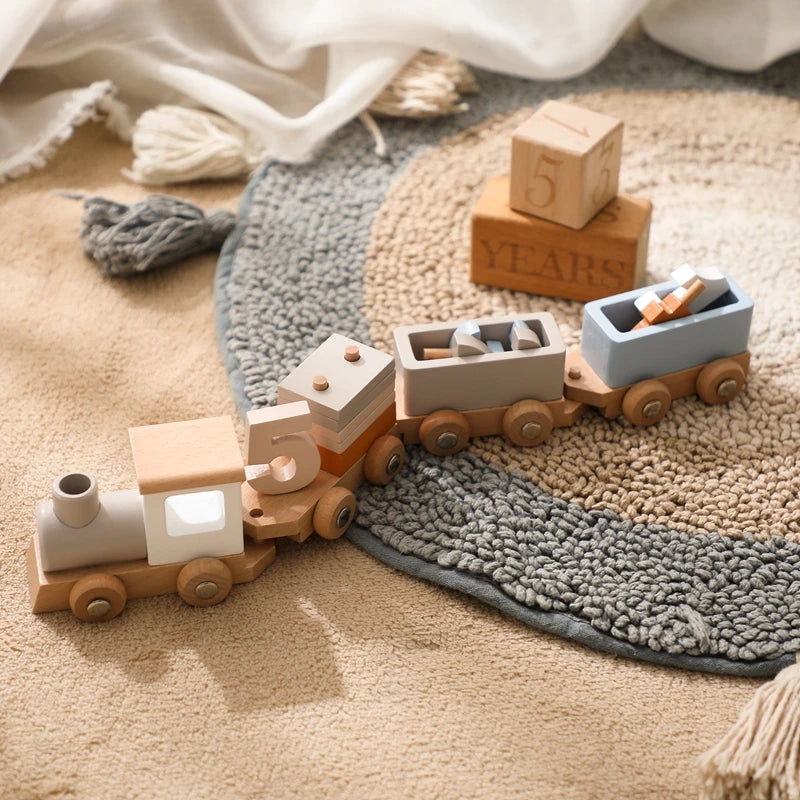 Montessori-Inspired Wooden Train Toy Lifestyle