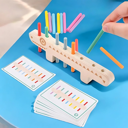 Playing with Montessori-Inspired Wooden Colour Matching Game
